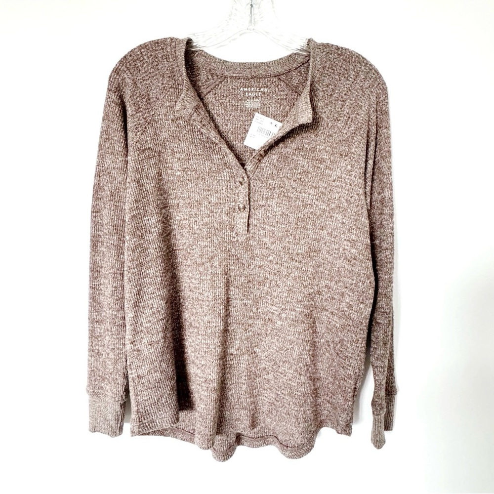 NWT Brown American Eagle Outfitters Henley Shirt XS